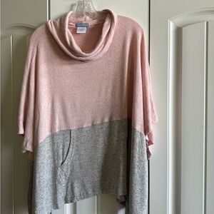 Pink and Gray Cowl Neck Sweater